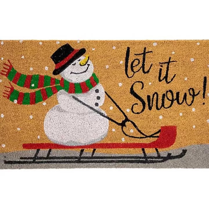 Flash Sale Let It Snow Festive Christmas Doormat Doormats