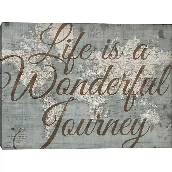 Flash Sale Life Is A Wonderful Journey Canvas Art Print Wall Quotes & Signs