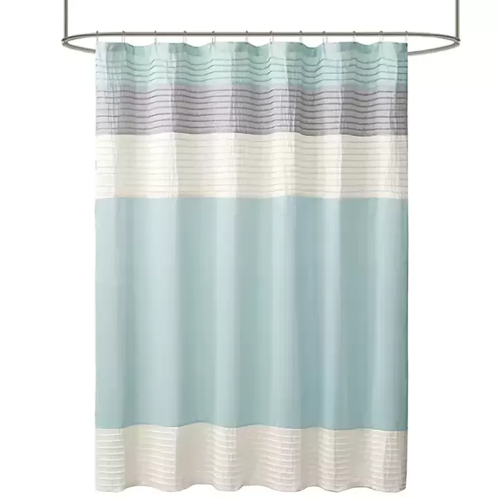 New Light Colorblock Silky Shower Curtain Shower Curtains