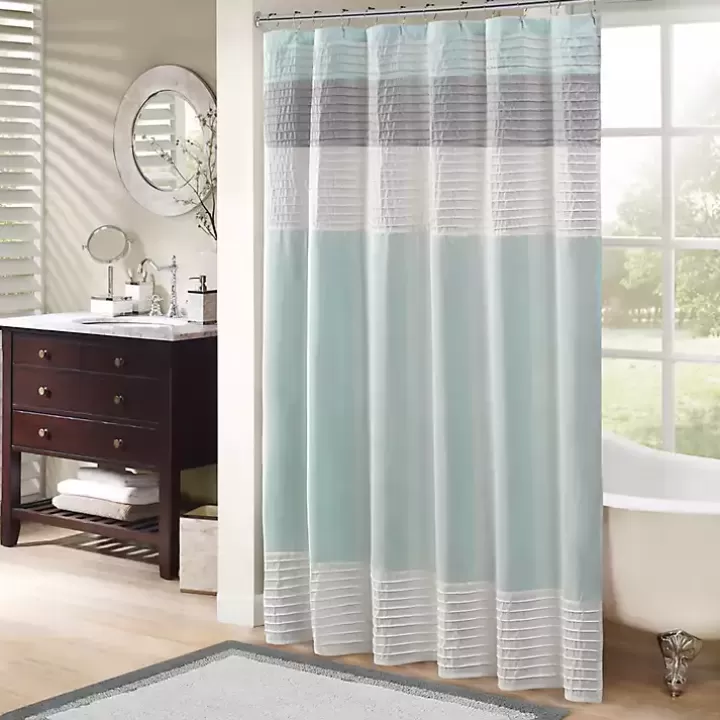 New Light Colorblock Silky Shower Curtain Shower Curtains