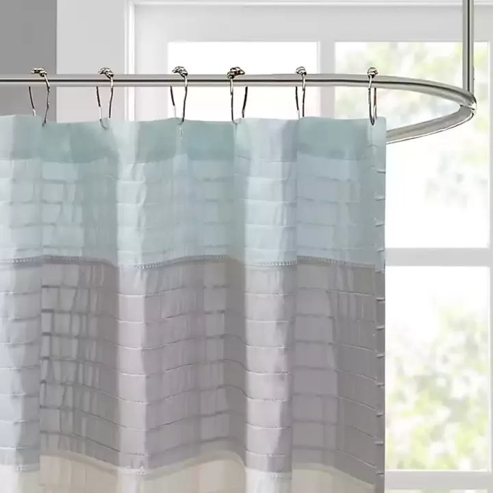New Light Colorblock Silky Shower Curtain Shower Curtains