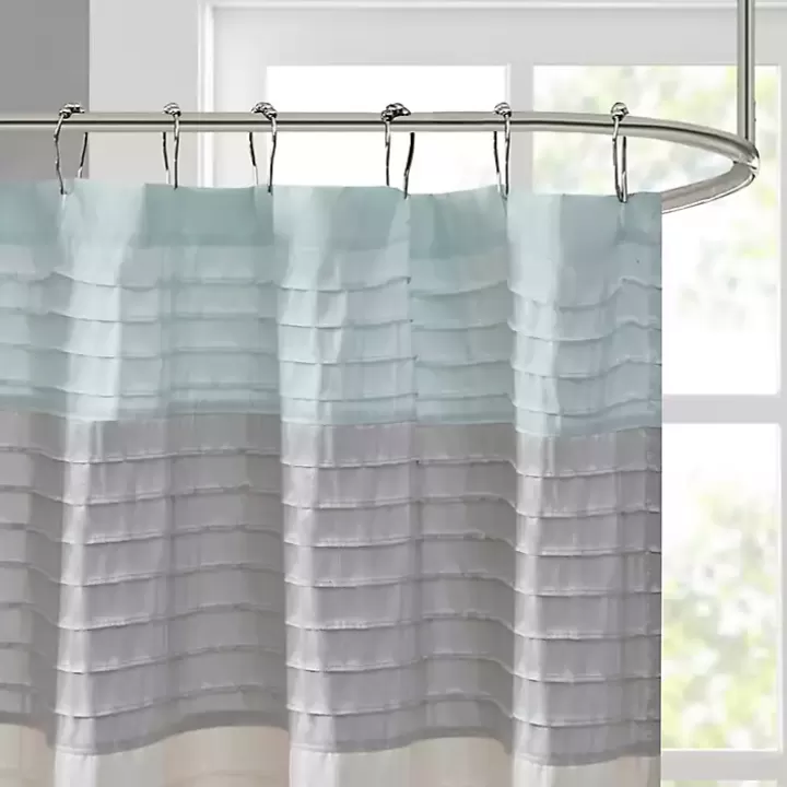 New Light Colorblock Silky Shower Curtain Shower Curtains