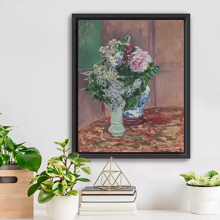 Discount Lilacs and Peonies Framed Canvas Art Print Canvas Art