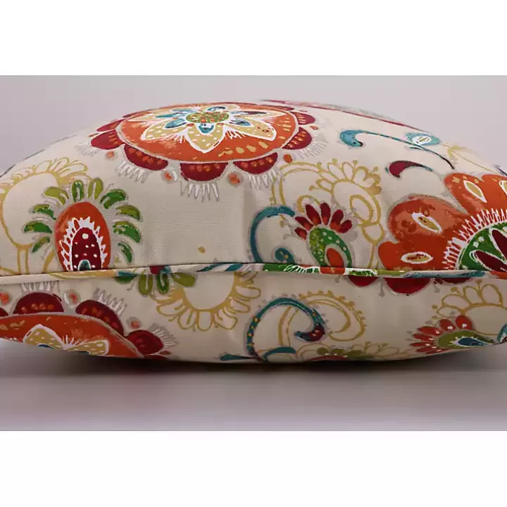 Outlet Lily Paisley Outdoor Lumbar Pillows, Set of 2 Outdoor Cushions & Pillows