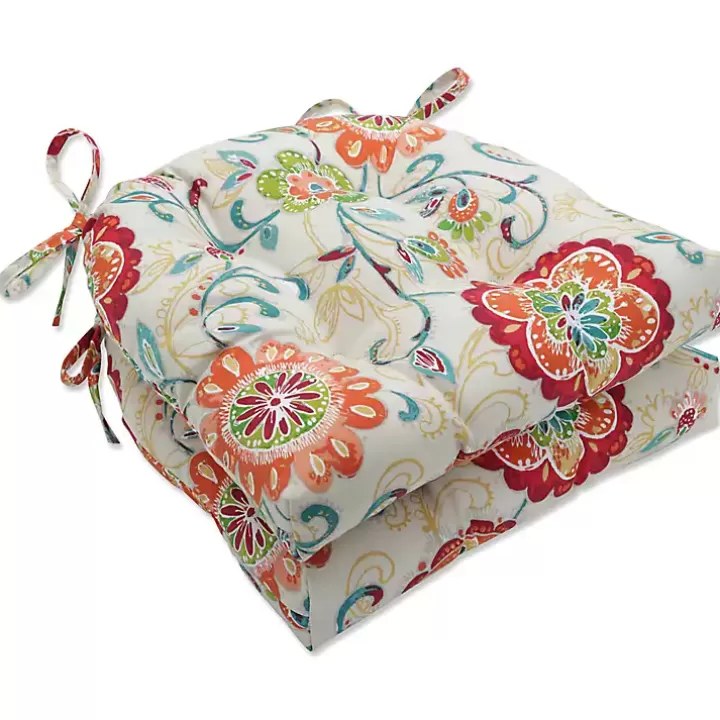 Online Lily Paisley Tufted Outdoor Seat Cushion, Set of 2 Outdoor Cushions & Pillows