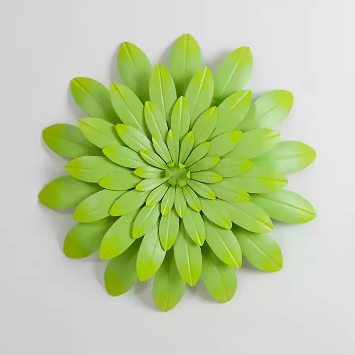 Fashion Lime Metal Flower Outdoor Wall Plaque Outdoor Wall Decor