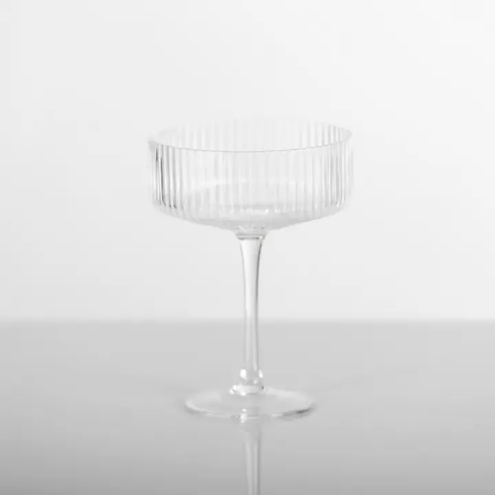 Flash Sale Linear Ribbed Coupe Glass Glassware & Drinkware