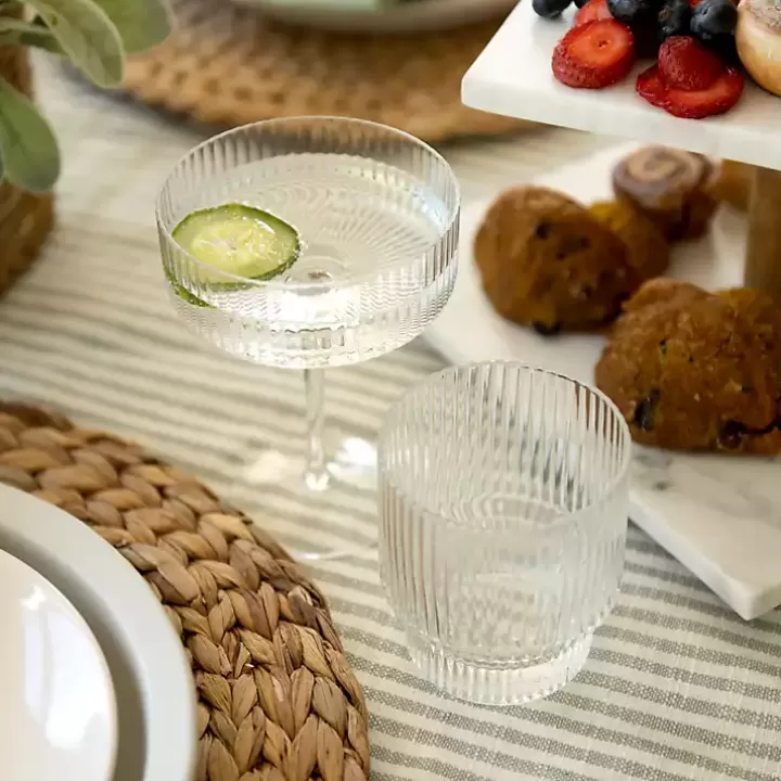 Flash Sale Linear Ribbed Coupe Glass Glassware & Drinkware