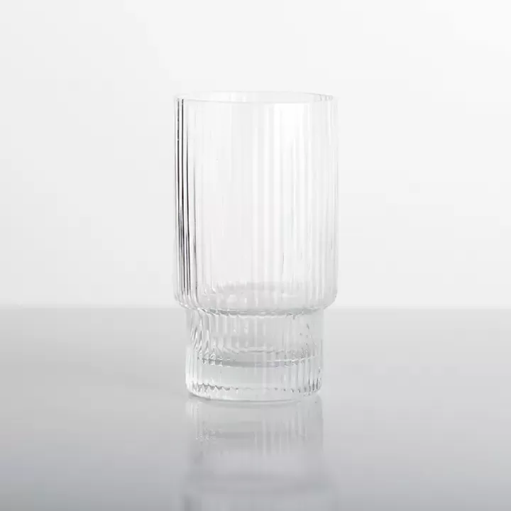 Flash Sale Linear Ribbed Highball Glass Glassware & Drinkware