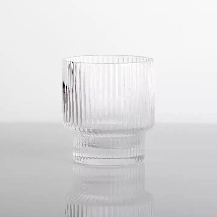 Online Linear Ribbed Short Glass Glassware & Drinkware