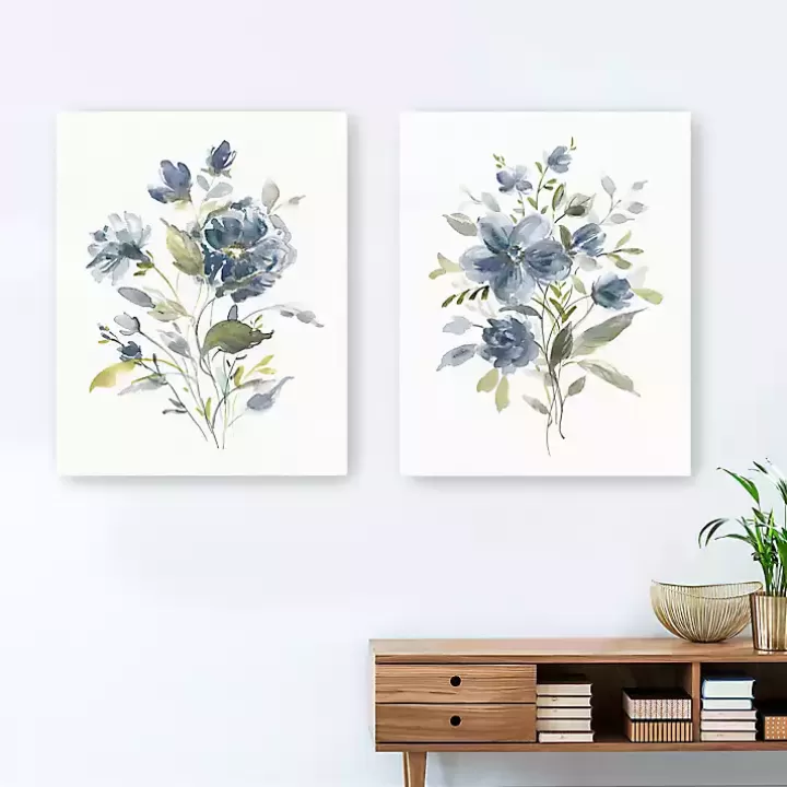 Sale Linen Botanical Navy 2-pc. Canvas Art Prints Canvas Art