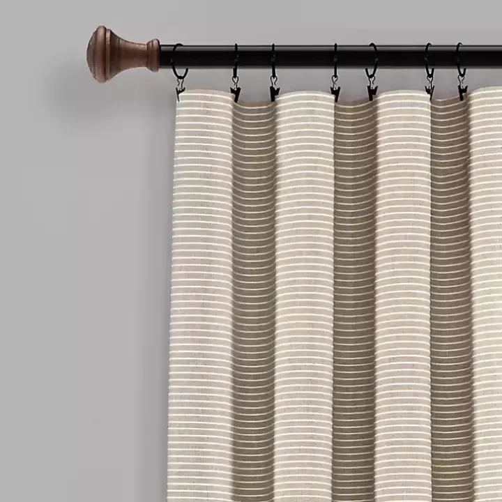 Cheap Linen Button and Stripe Curtain Panel Set, 95 in. Curtains & Drapes