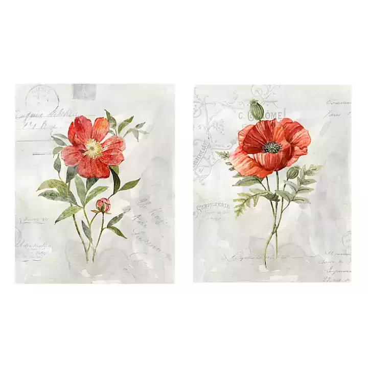 Best Sale Linen Peony Giclee Canvas Art Prints, Set of 2 Canvas Art