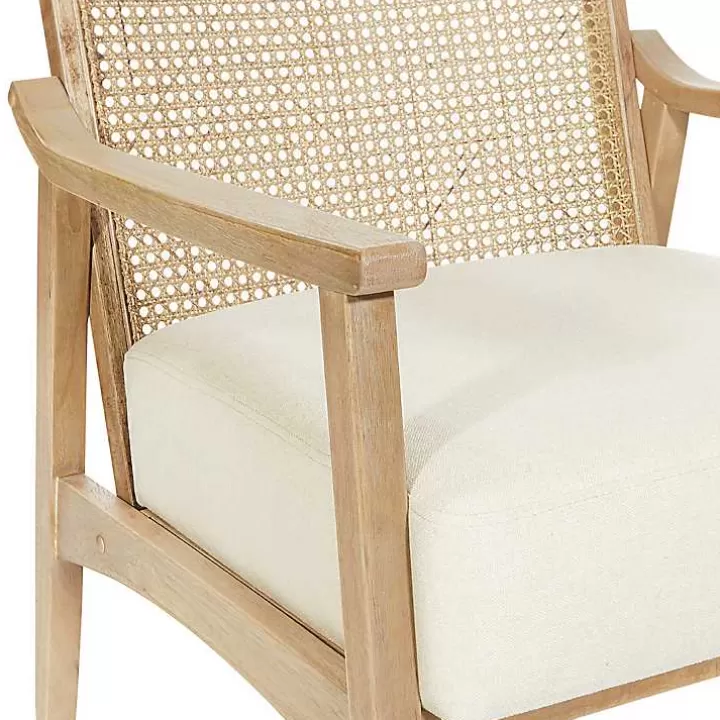 Hot Linen Wash Cane Back Alina Armchair Accent Chairs