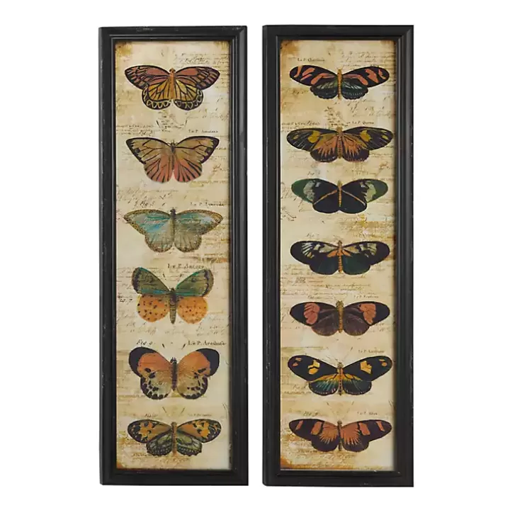 Outlet Literary Butterflies Framed Art Prints, Set of 2 Wall Quotes & Signs