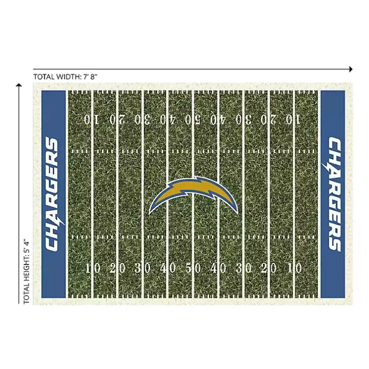 Clearance Los Angeles Chargers Home Field Area Rug, 6x8 Area Rugs