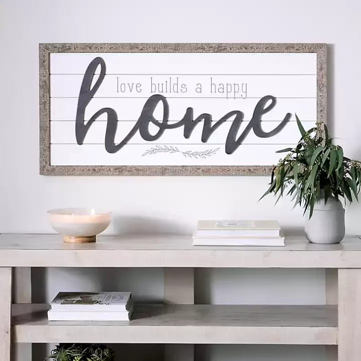 New Love Builds a Happy Home Printed Wall Art Wall Quotes & Signs