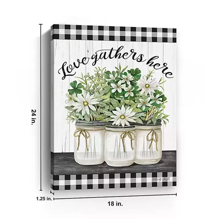 Shop Love Gathers Here Giclee Canvas Art Print Wall Quotes & Signs