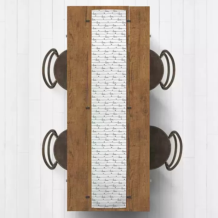 Best Sale Love Script Pattern Table Runner, 72 in. Table Linens