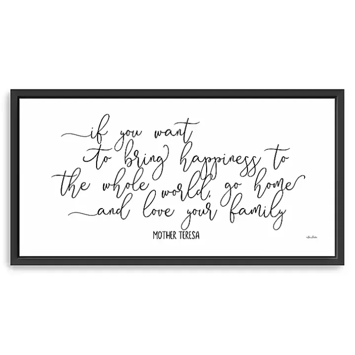 New Love Your Family Framed Giclee Canvas Art Print Wall Quotes & Signs