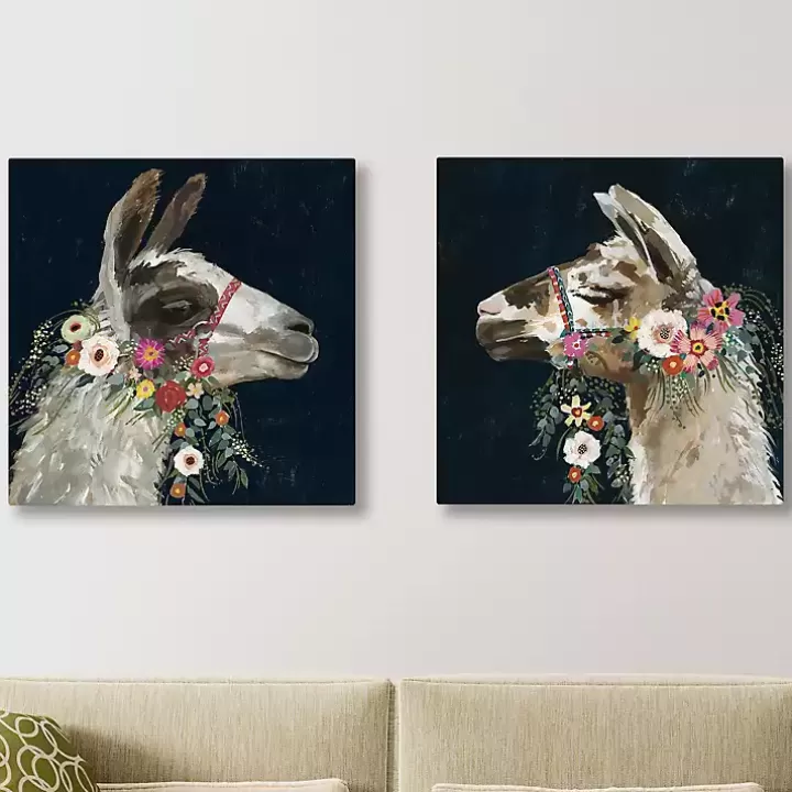 Sale Lovely Llama Canvas Art Prints, Set of 2 Canvas Art