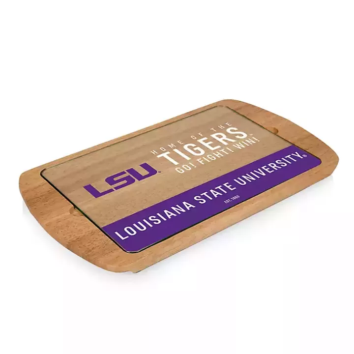 Shop LSU Tigers Wood and Glass Serving Board Serving & Entertaining