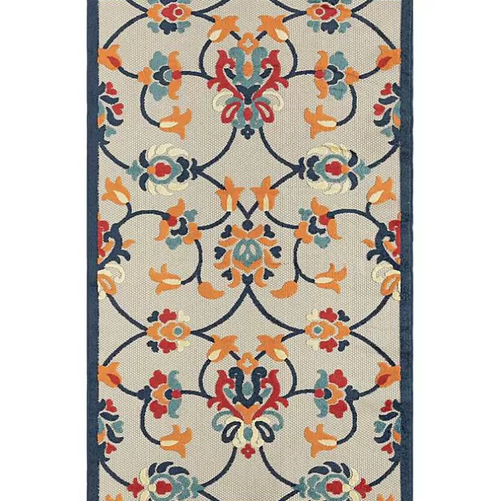 Shop Lyla Multi Floral Damask Indoor/Outdoor Rug, 5x8 Outdoor Rugs