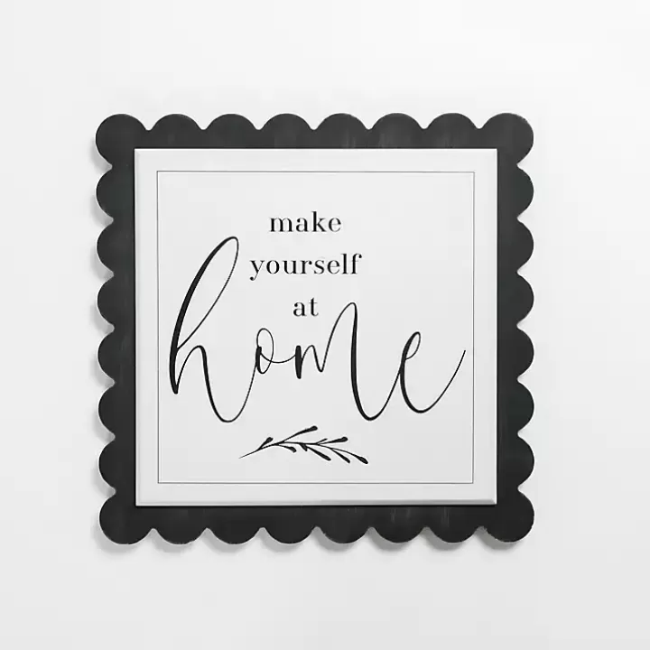 New Make Yourself at Home Scalloped Wall Plaque Wall Quotes & Signs