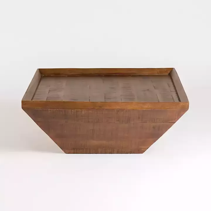 Best Sale Mango Wood Walnut Angled Square Coffee Table Coffee Tables