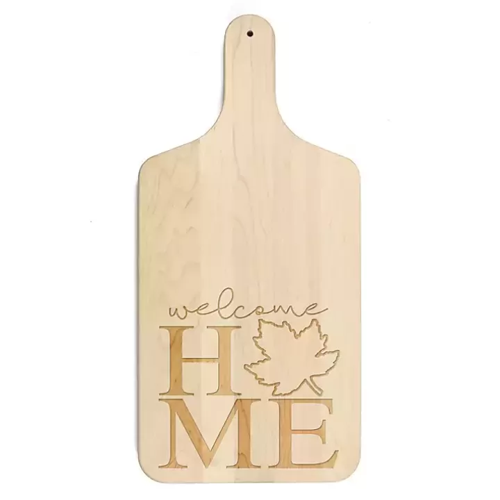 Discount Maple Wood Welcome Home Leaf Cutting Board Serving & Entertaining