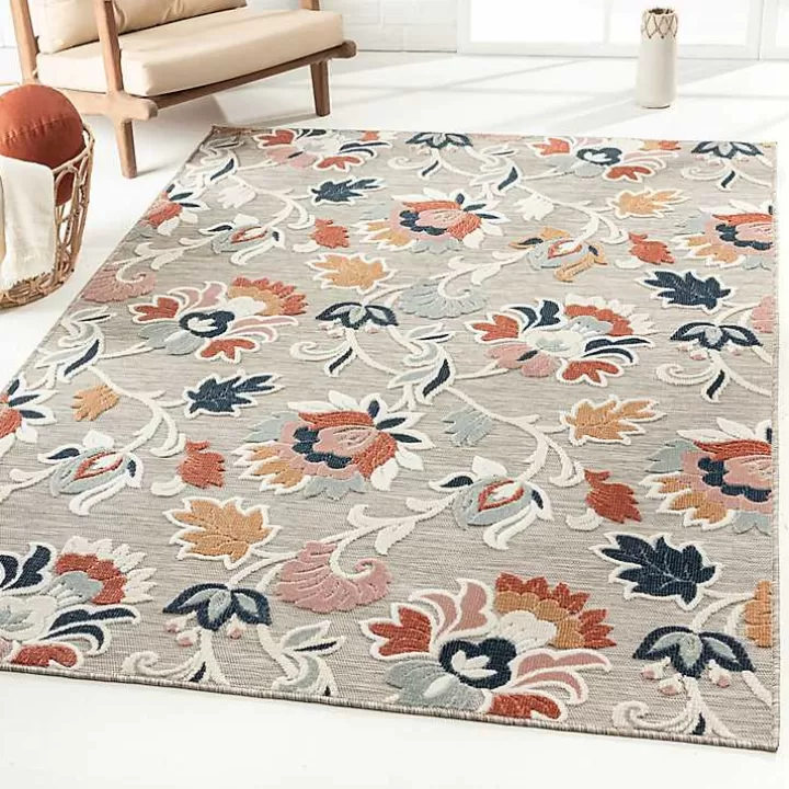Cheap Mara Floral Blossom Indoor/Outdoor Area Rug, 5x7 Outdoor Rugs