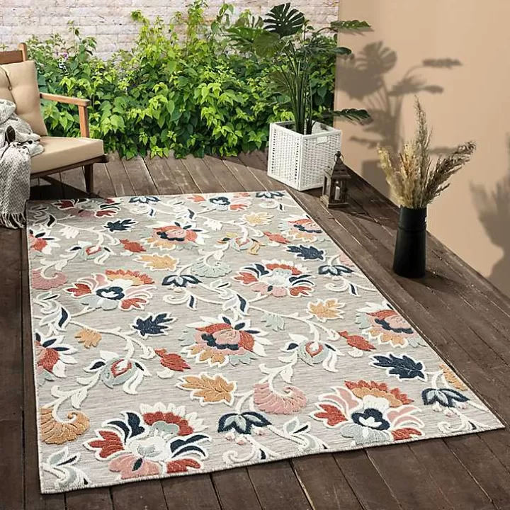 Online Mara Floral Blossom Indoor/Outdoor Area Rug, 7x9 Outdoor Rugs