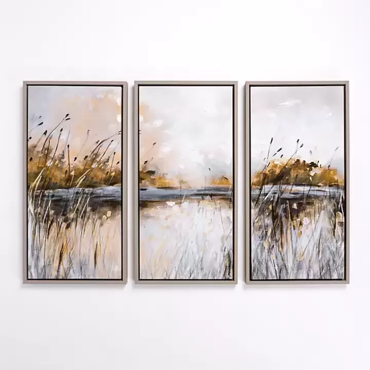 Sale Marshland Landscape Framed Art Prints, Set of 3 Canvas Art