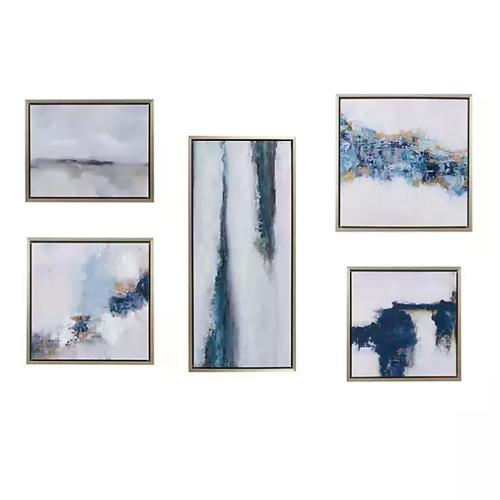 Shop Martha Stewart Blue Drift 5-pc. Framed Art Framed Art