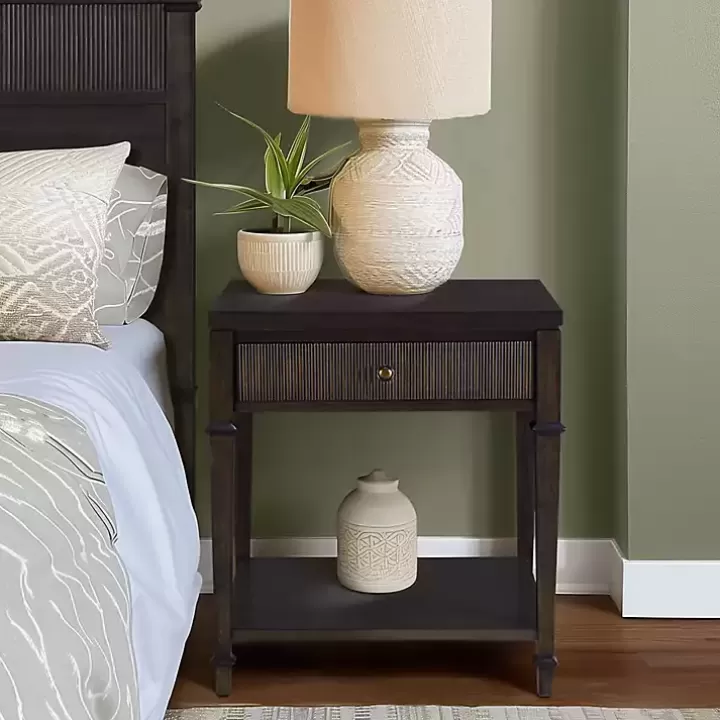 Fashion Martha Stewart Dark Wood Nightstand Nightstands