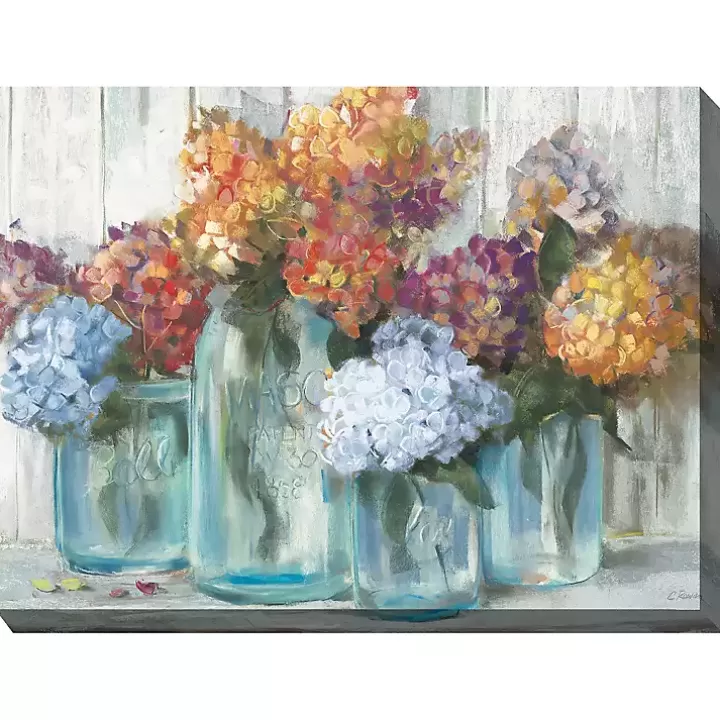 Fashion Mason Jars Outdoor Canvas Art Print Outdoor Wall Decor