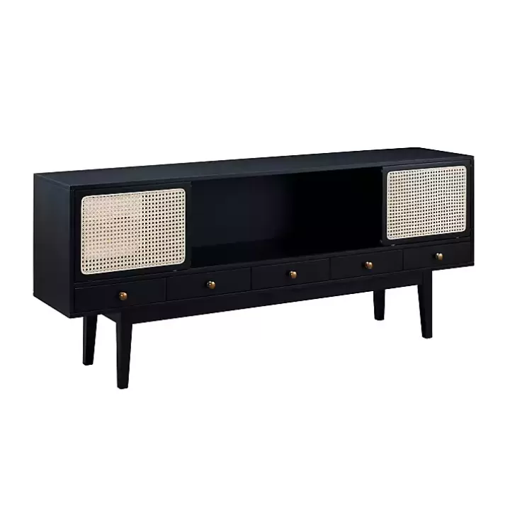 New Matilda Midcentury Woven Cane Media Cabinet Tv Stands & Media Consoles