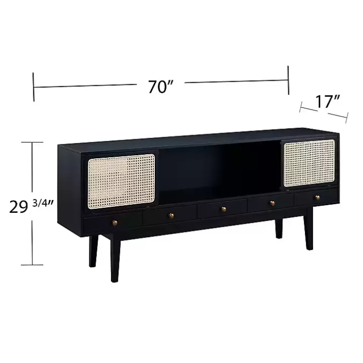 New Matilda Midcentury Woven Cane Media Cabinet Tv Stands & Media Consoles