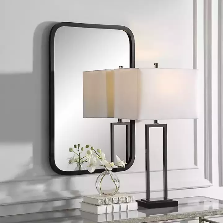Flash Sale Matte Black Rectangular Wall Mirror Framed Mirrors