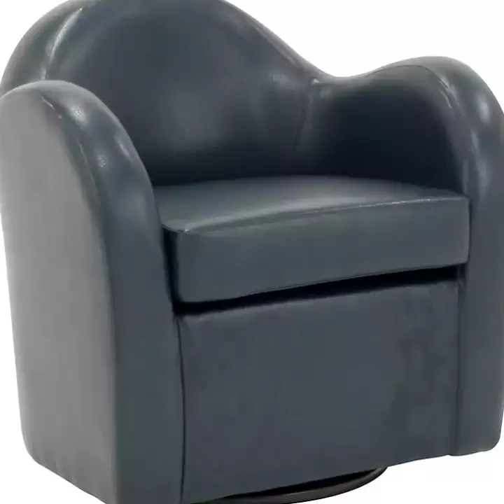 Outlet Max Faux Leather Swivel Club Accent Chair Accent Chairs