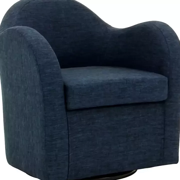 Outlet Max Navy Swivel Club Accent Chair Accent Chairs