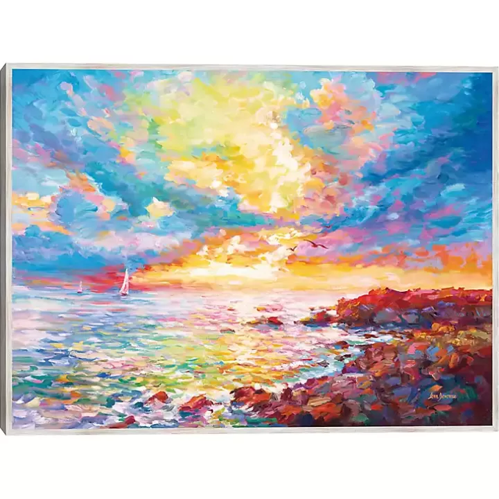 Cheap Mediterranean Sunset Framed Canvas Art Print Canvas Art