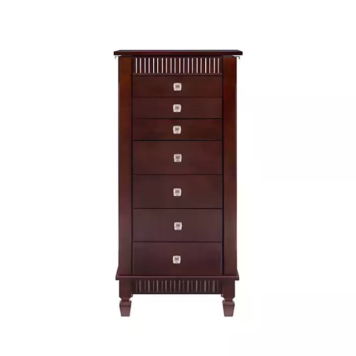 Discount Merlot Wood 7-Drawer Joslyn Jewelry Armoire Dressers & Chests