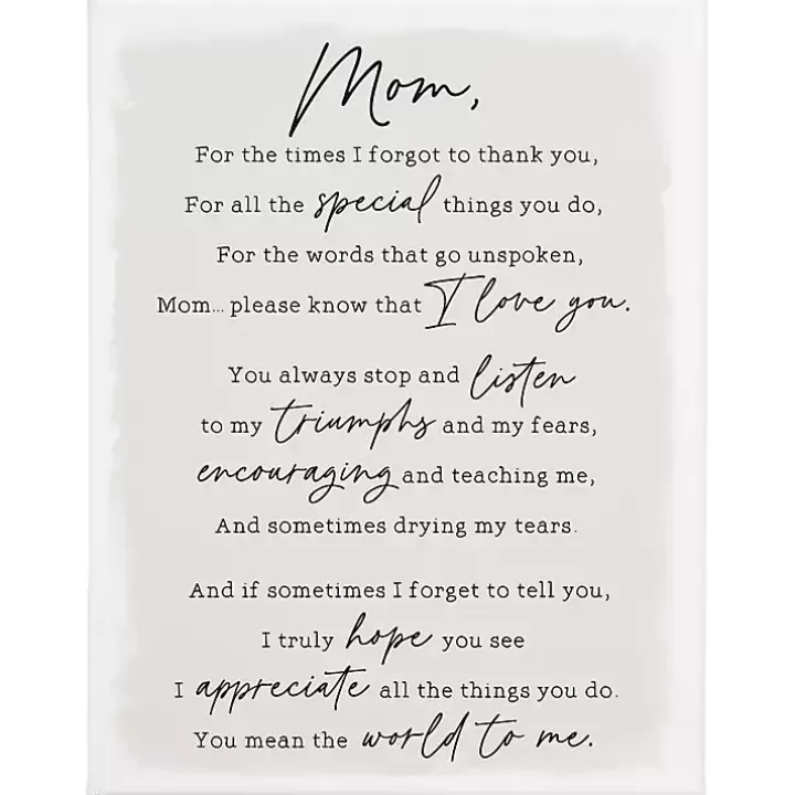 Hot Message to Mom Canvas Wall Plaque Wall Quotes & Signs
