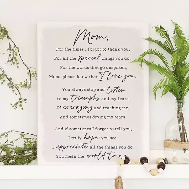 Hot Message to Mom Canvas Wall Plaque Wall Quotes & Signs