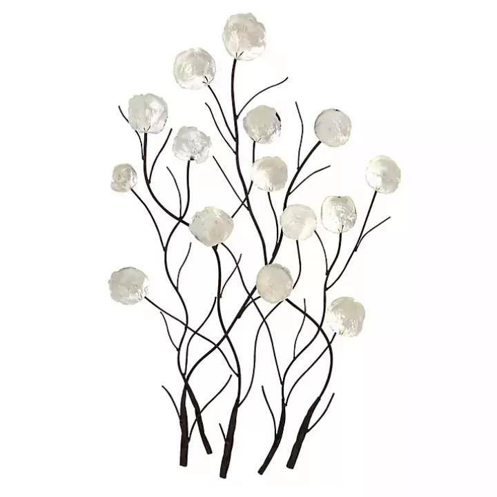 Fashion Metal Peony Shell Wall Plaque Wall Plaques