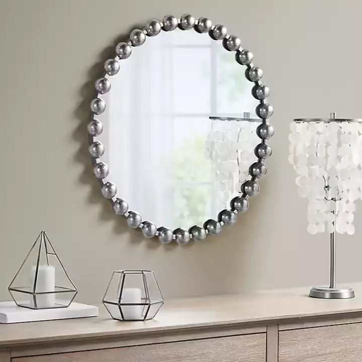 Fashion Metallic Foiled Beaded Wall Mirror Decorative Mirrors