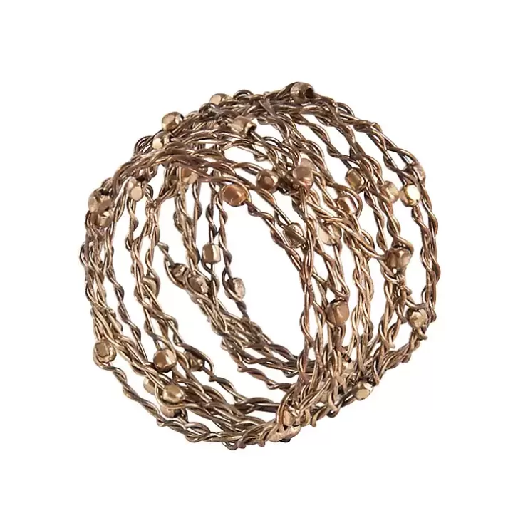 Discount Metallic Silver Wire Napkin Rings, Set of 4 Table Linens