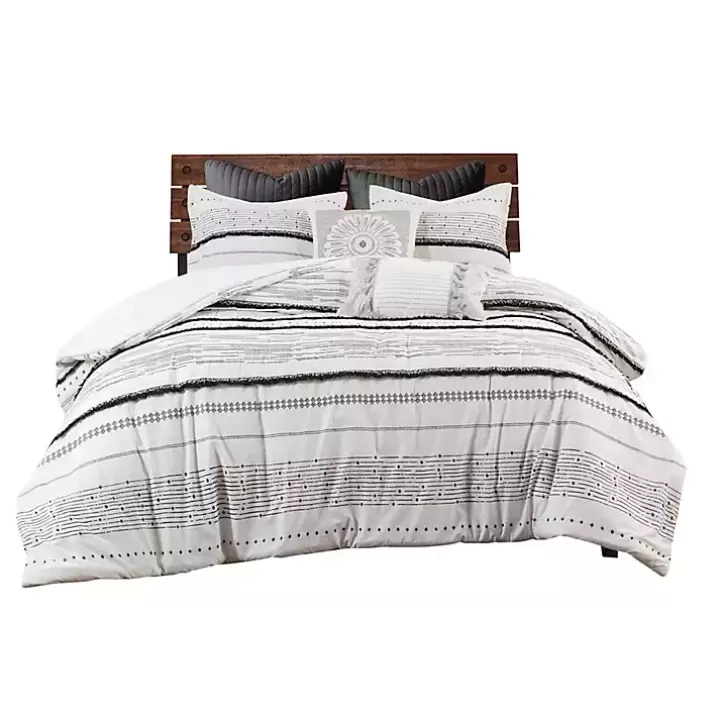 Sale Mia White Striped 3-pc. King Comforter Set Comforters