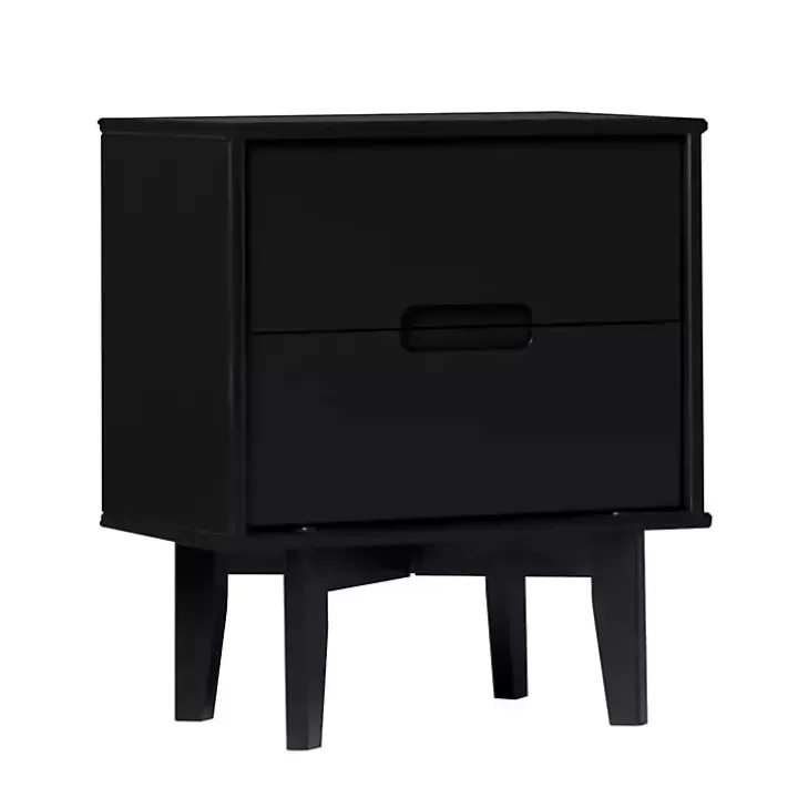 Fashion Midnight Wood 2-Drawer Modern Nightstand Nightstands